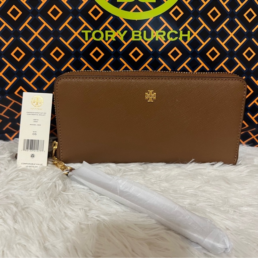 Tory Burch Tan Zip-Around Wallet